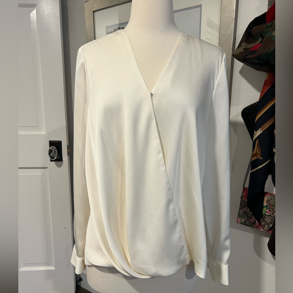 Vince Camuto Cream Wrap Blouse